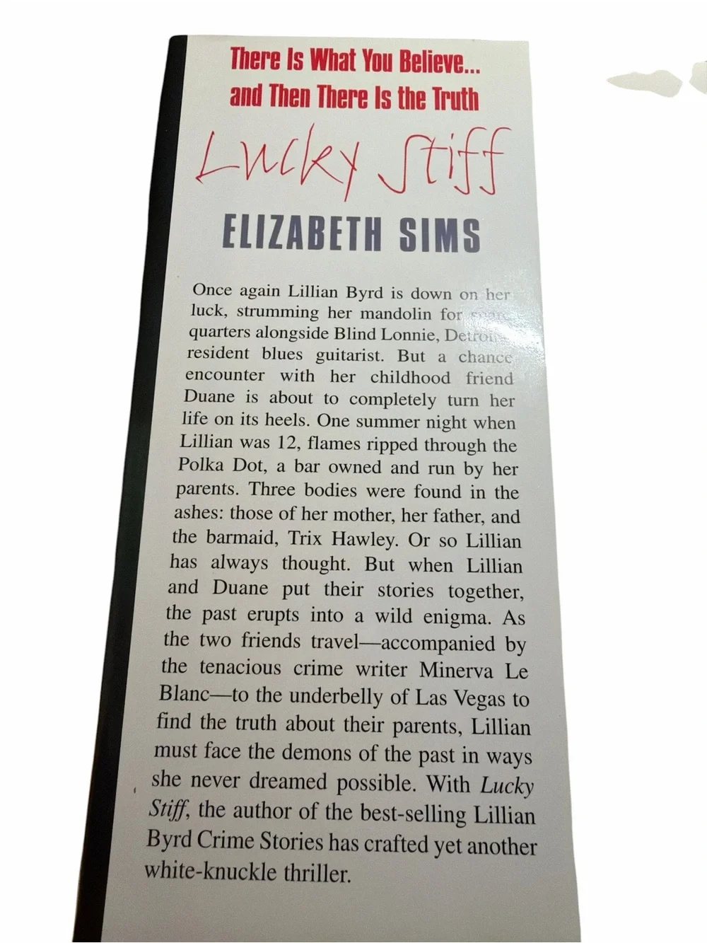 Lucky Stiff Elizabeth Sims Hardcover Mystery Lillian Byrd Crime Story